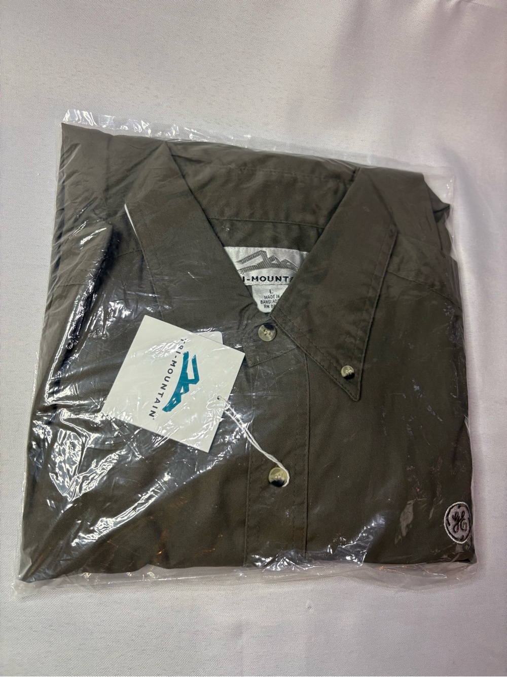 NIP Vintage Tri-Mountain GE General Electric Shirt Olive Green Men's Large